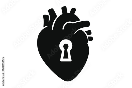 Vector Illustration of Heart with Keyhole