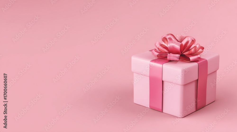 Obraz premium a pink gift box with a pink bow on top