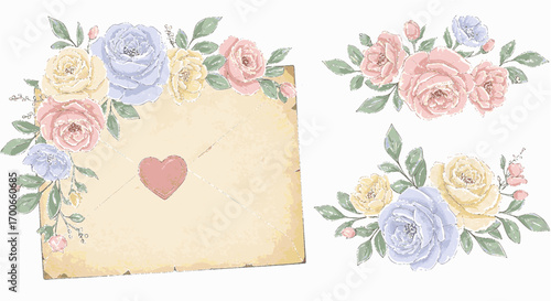 romantic flower letter

