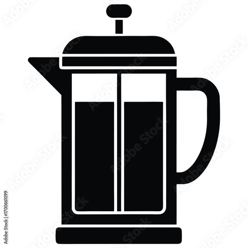 french press coffee maker vector icon