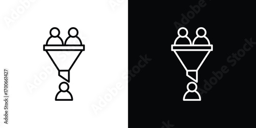 sales conversion icon in line design. editable stroke icon.