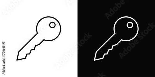 key icon in line design. editable stroke icon.