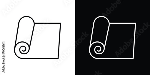 Yoga mat icon in line design. editable stroke icon.