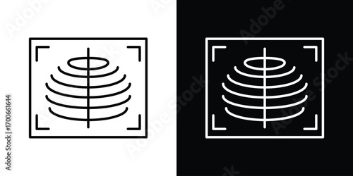 X-ray scan icon in line design. editable stroke icon.