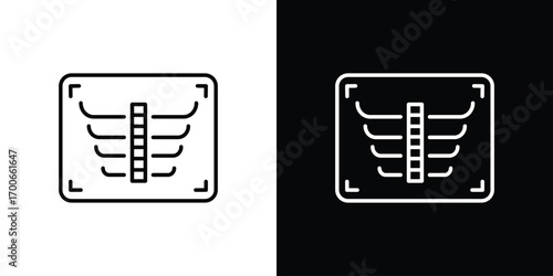 X ray icon in line design. editable stroke icon.