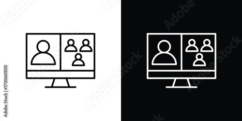Webinar icon in line design. editable stroke icon.