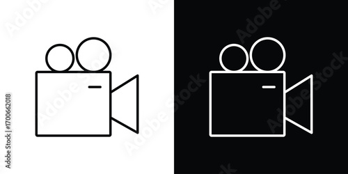 Video icon in line design. editable stroke icon.