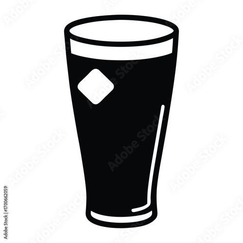 cola glass with ice vector icon
