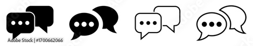 Set of chat bubble icons, modern message speech bubble symbols in flat and outline style. icons, vector.