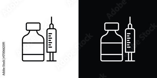 Vaccination icon in line design. editable stroke icon.