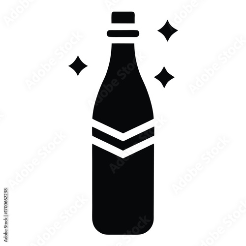 sparkling water bottle vector icon