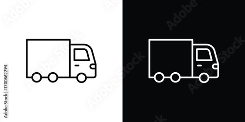 Truck icon in line design. editable stroke icon.
