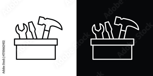 Toolbox icon in line design. editable stroke icon.