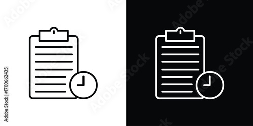 Timesheet icon in line design. editable stroke icon.