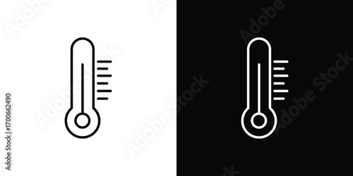 Thermometer icon in line design. editable stroke icon.
