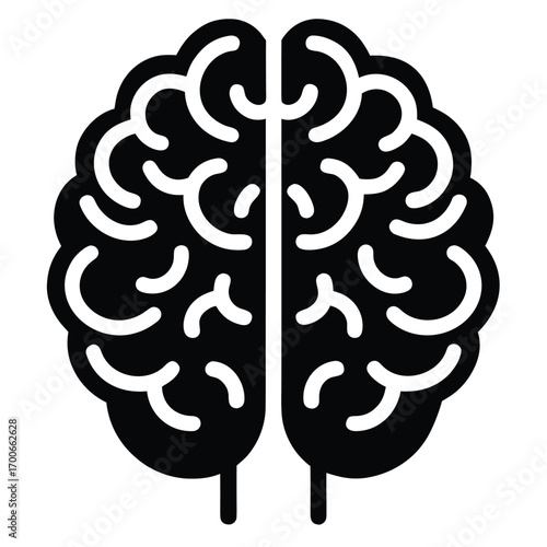 human brain outline vector icon