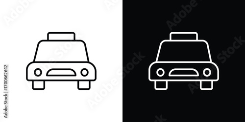 Taxi icon in line design. editable stroke icon.