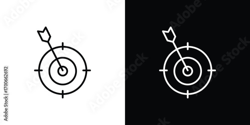 Target icon in line design. editable stroke icon.