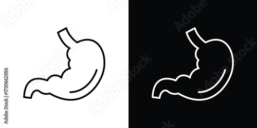 Stomach icon in line design. editable stroke icon.