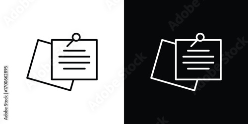 Sticky note icon in line design. editable stroke icon.
