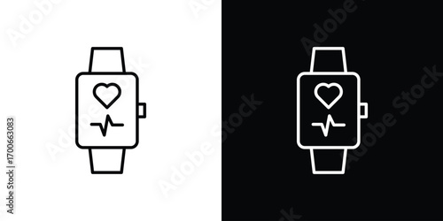 Smartwatch icon in line design. editable stroke icon.