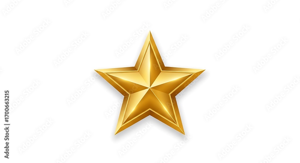 Obraz premium Single Premium Gold Star Icon — Shiny 3D Star Emblem for Awards, Badges & Recognition Graphics 