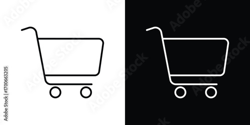 Shopping trolley icon in line design. editable stroke icon.