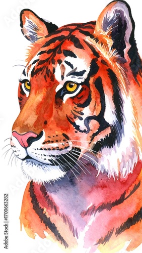 Watercolor tiger portrait (1)