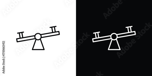 Seesaw icon in line design. editable stroke icon.