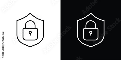 Security lock icon in line design. editable stroke icon.