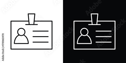 Security badge icon in line design. editable stroke icon.