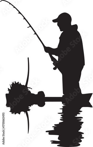 fisherman with fishing rod
