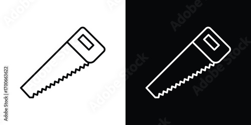 Saw icon in line design. editable stroke icon.