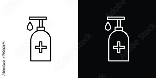Sanitizer icon in line design. editable stroke icon.
