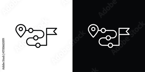 Roadmap icon in line design. editable stroke icon.