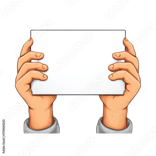 A hand holding a white piece of paper