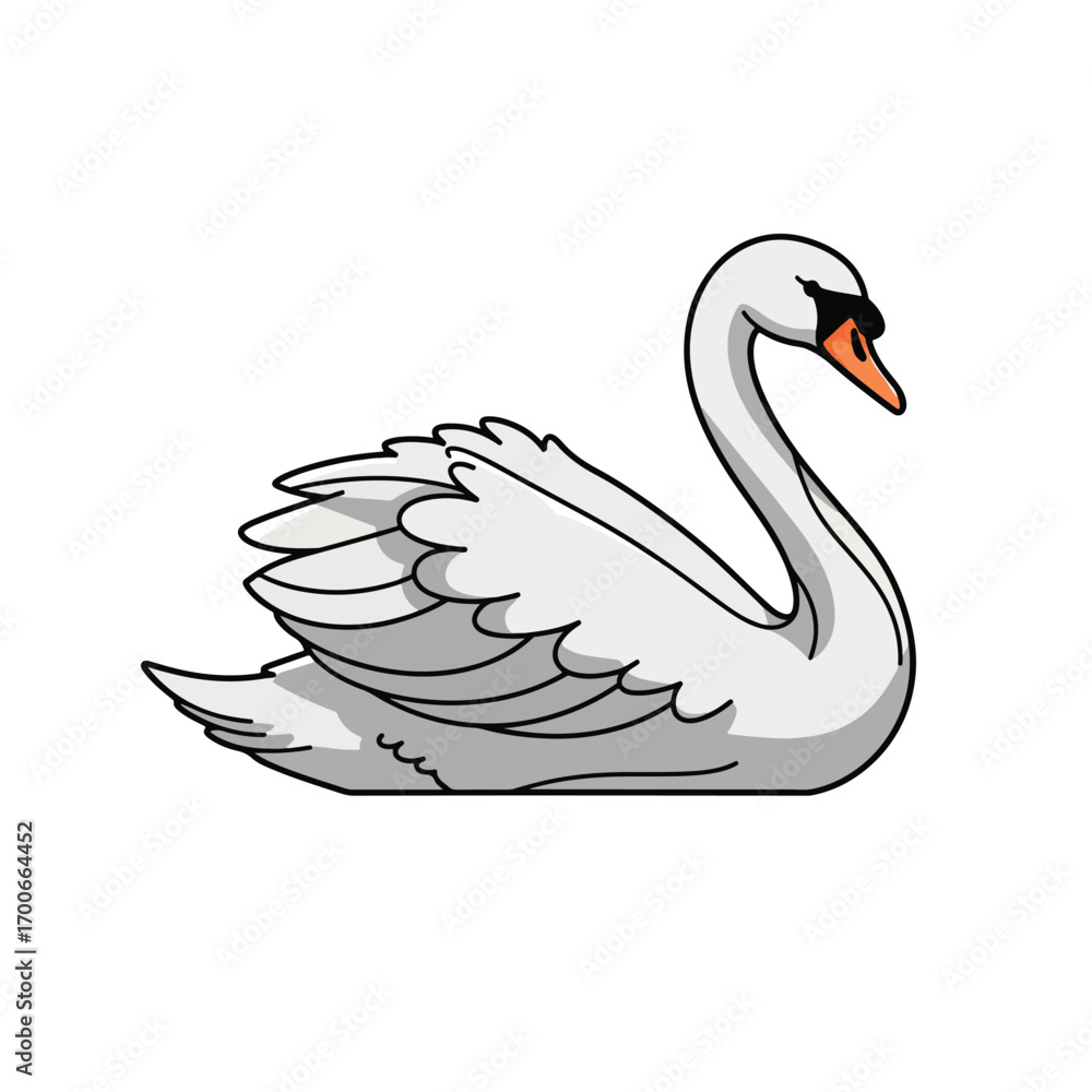 custom made wallpaper toronto digitalElegant White Swan Sitting Gracefully on Water.