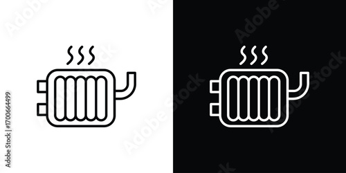 Radiator icon in line design. editable stroke icon.