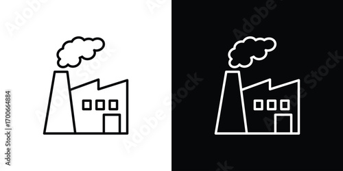 Pollution icon in line design. editable stroke icon.