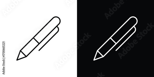 Pen icon in line design. editable stroke icon.