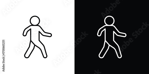 Pedestrian icon in line design. editable stroke icon.