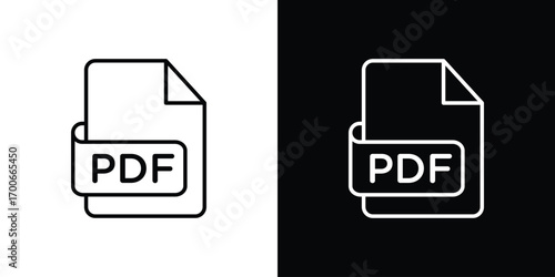 PDF file icon in line design. editable stroke icon.