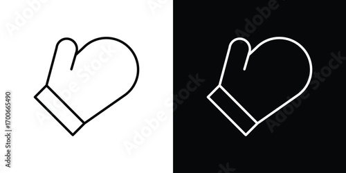 Oven mitt icon in line design. editable stroke icon.