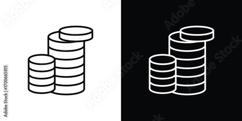 Money coin icon in line design. editable stroke icon.