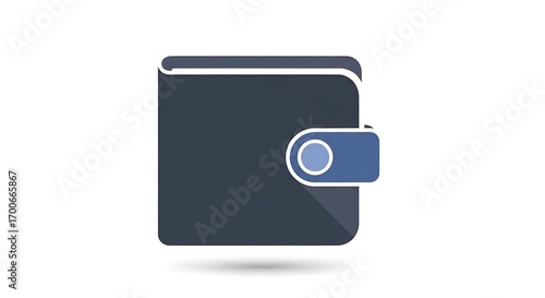 Minimalist Leather Wallet Icon — Finance & Budgeting Symbol for Apps, Banking Interfaces & E-commerce
