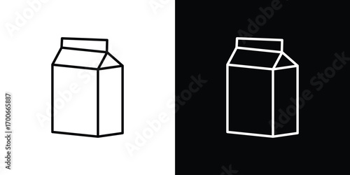 Milk carton icon in line design. editable stroke icon.