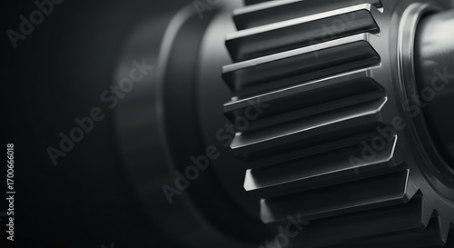 Close Up of Metal Gear Wheel with Dark Background for Mechanical and Engineering Concepts