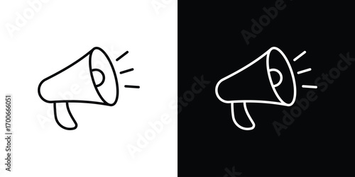 Megaphone icon in line design. editable stroke icon.