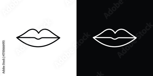 Lips icon in line design. editable stroke icon.
