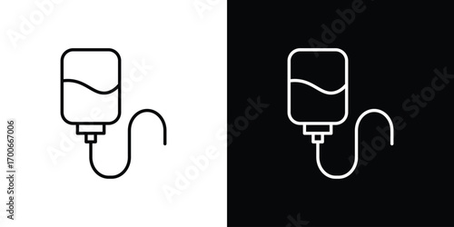 IV bag icon in line design. editable stroke icon.